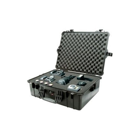 Pelican Products Pelican 1600 Watertight Large Case With Foam 24-3/8" x 19-3/8" x 8-13/16", Black 1600-000-110